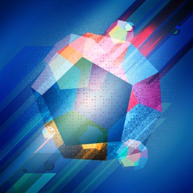 Abstract background with dodecahedron clipart