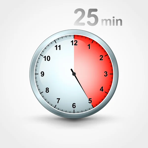 Minuterie 25 minutes — Image vectorielle