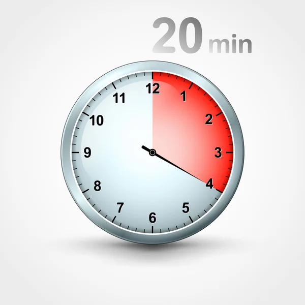 Minuterie 20 minutes — Image vectorielle