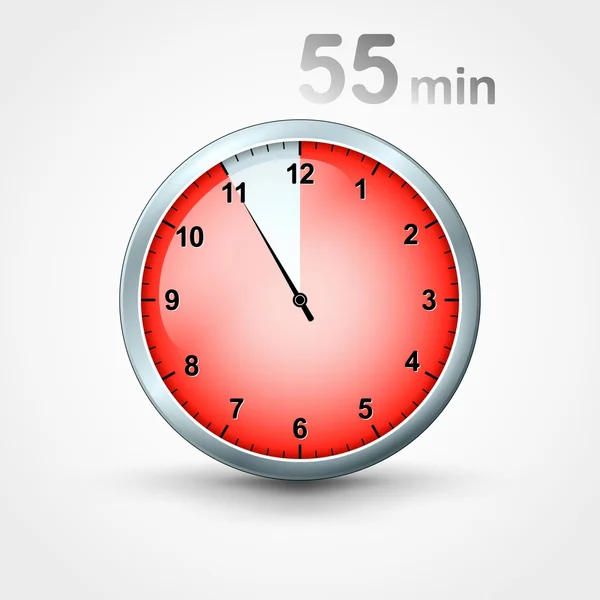 Minuterie 55 minutes — Image vectorielle
