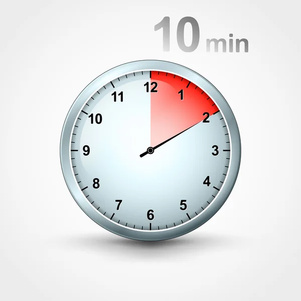 Minuterie 10 minutes — Image vectorielle