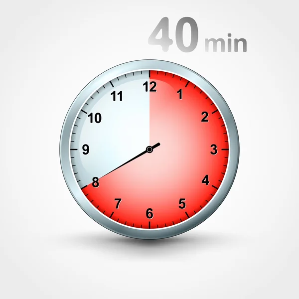 Minuterie 40 minutes — Image vectorielle