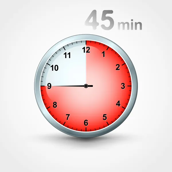 Minuterie 45 minutes — Image vectorielle