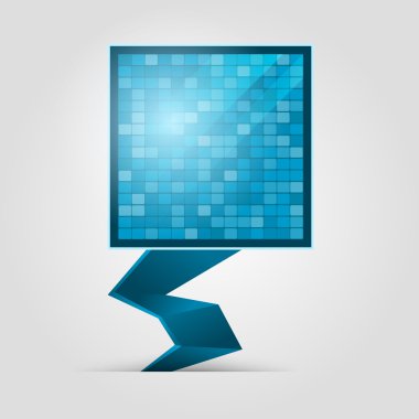 Square blue speech bubble with pixel texture