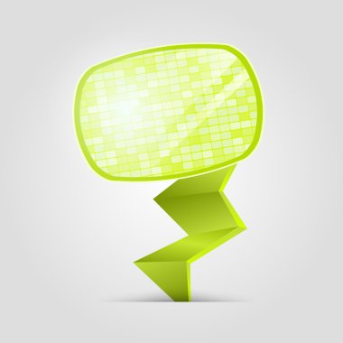 Rounded rectangle green speech bubble with pixel texture
