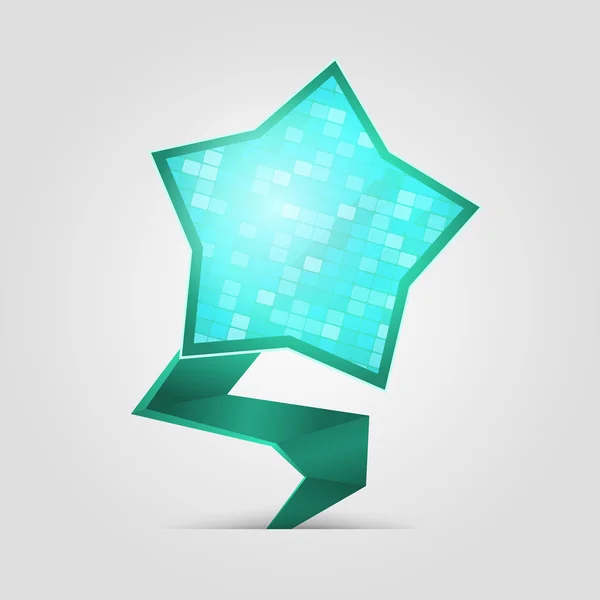 Star turquoise speech bubble with pixel texture — Stock vektor