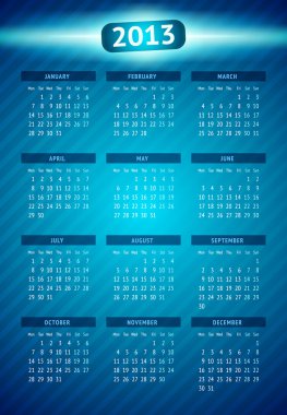 Vector calendar 2013