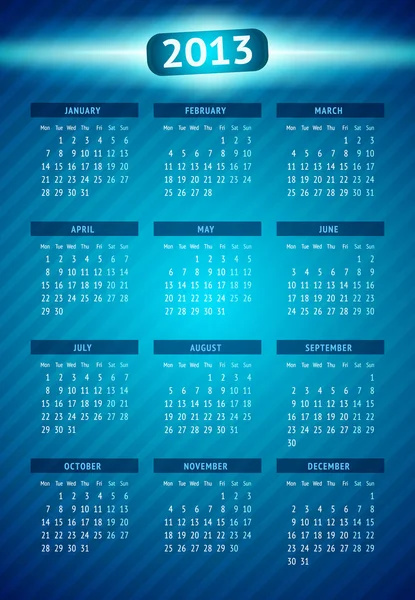 Wektor kalendarz 2013 — Wektor stockowy