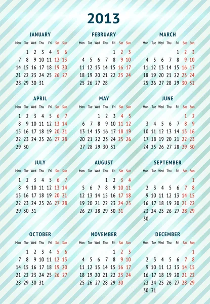 ベクトルのカレンダー 2013 — ストックベクタ