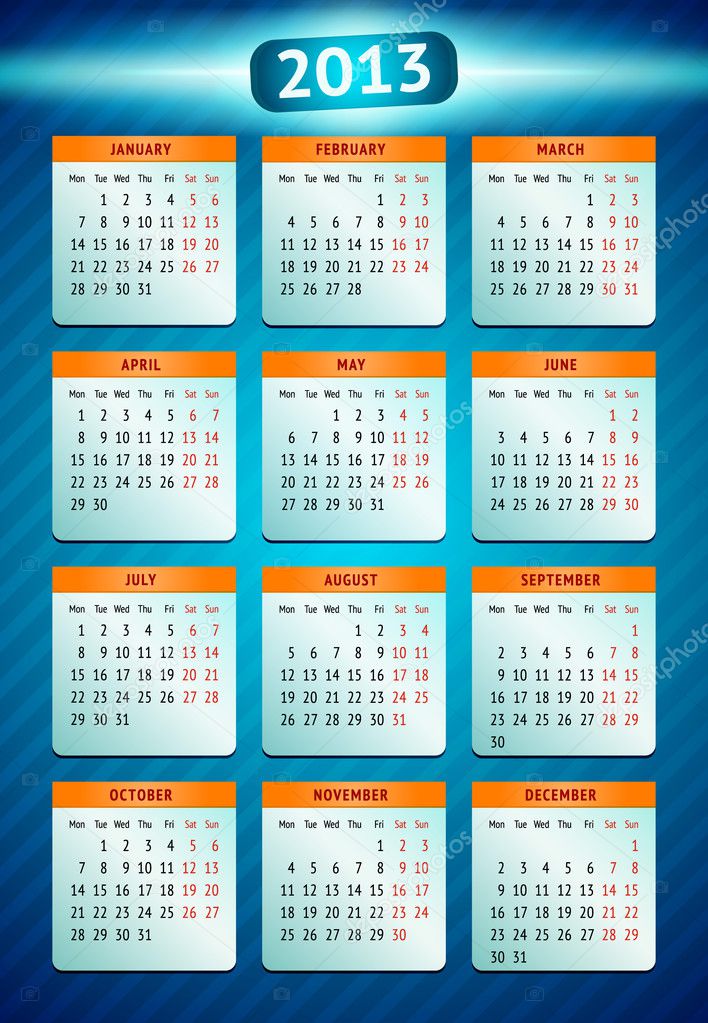 Vector calendar 2013