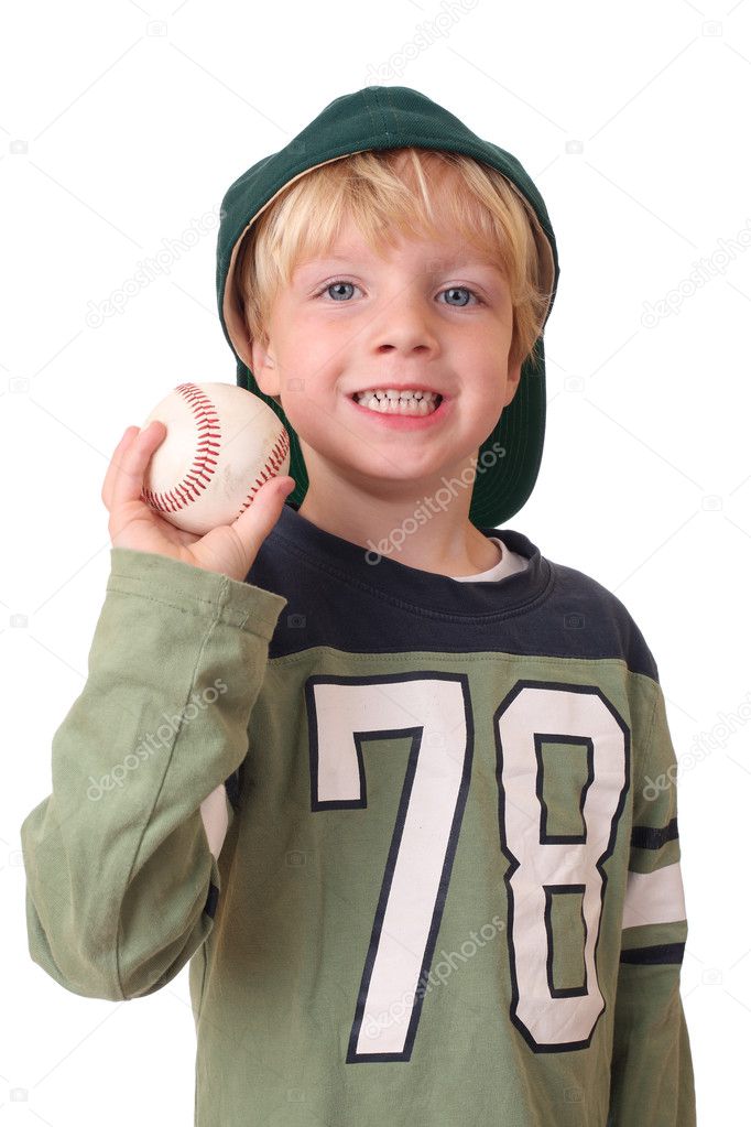 A Boy Holding A Baseball Bat And Wearing A Glove Stock Photo