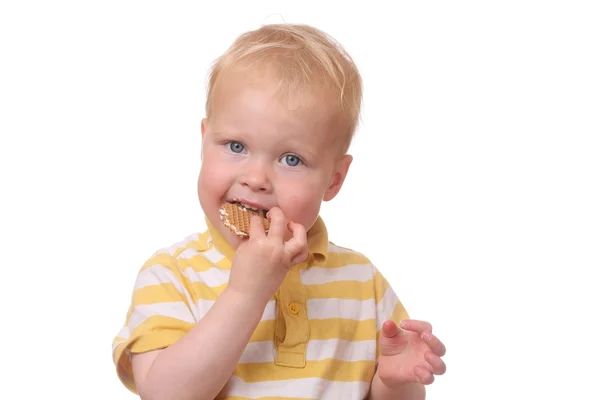 Gyerek eszik a cookie-k — Stock Fotó