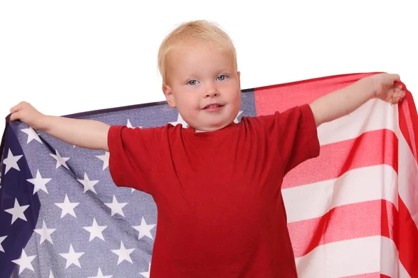 Child with USA flag — Stock Photo, Image