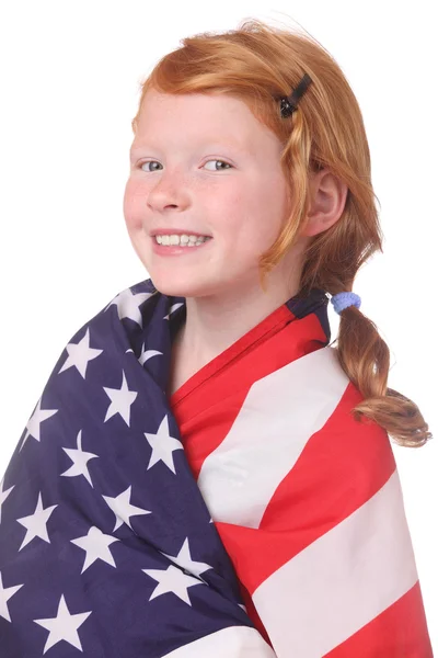 Child with USA flag Stock Picture