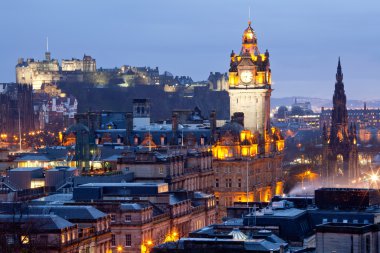 Edinburgh Skylines Dusk clipart