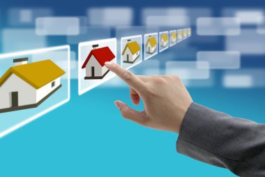 Electronic real estate commerce clipart