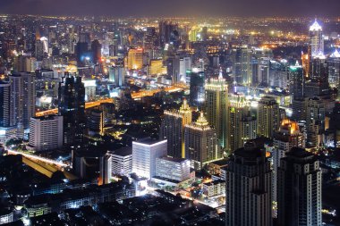 Bangkok Skyline night clipart