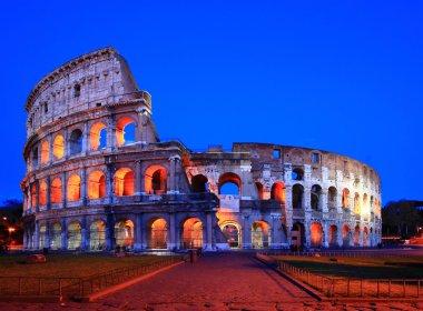 Colosseum rome italy night clipart