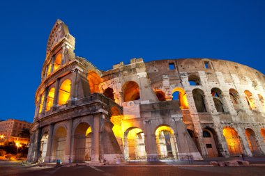 Colosseum rome italy night clipart