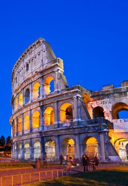 Colosseum rome italy night clipart