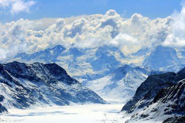 Aletsch alps glacier Switzerland clipart