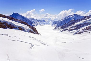 Aletsch alps glacier Switzerland clipart