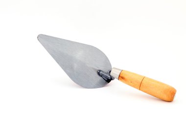 Isolated of lute trowel for construction clipart