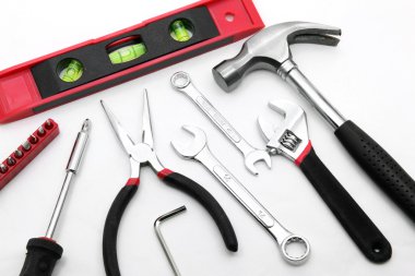 Basic construction tool set clipart