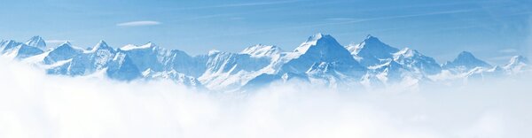 Panorama of Snow Mountain Landscape Alps