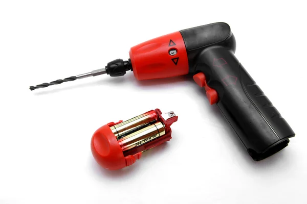 Isolated battery wirless drill screwdriver — Stock Photo, Image