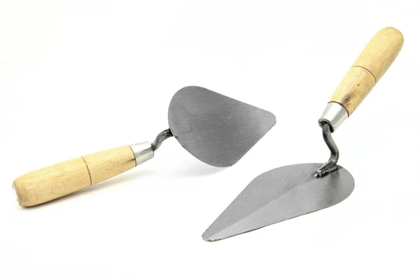 Two construction trowel or lute isolated on white — Stock Photo, Image