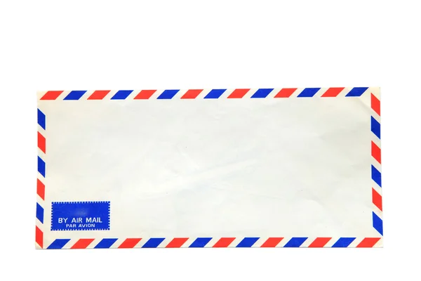 Envelope de correio aéreo isolado no fundo branco — Fotografia de Stock