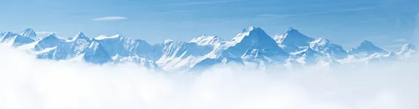 Panorama of Snow Mountain Landscape Alps Stock Photo