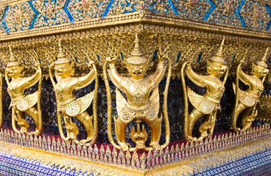 Golden Garuda at grand palace Thailand clipart