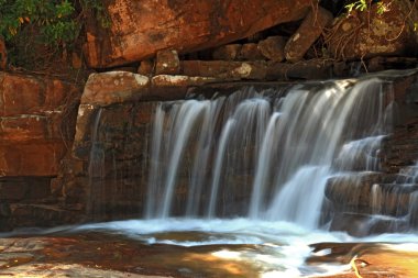 Part of Tropical Tadtone waterfall in rain forest in Chaiyaphum clipart