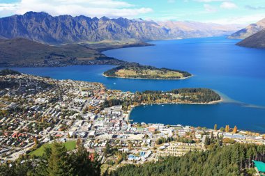 Queenstown cityscape from top clipart