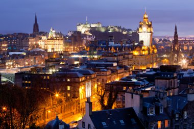 Edinburgh Skylines building and castle Scotland clipart