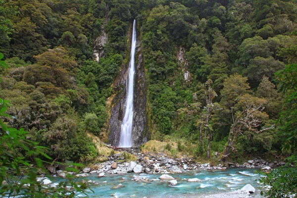 Thunder creek vallen, Nieuw-Zeeland — Stockfoto