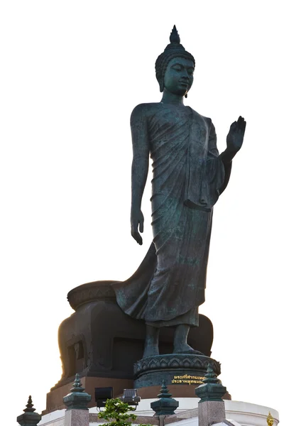 白、タイで隔離される仏像 — ストック写真