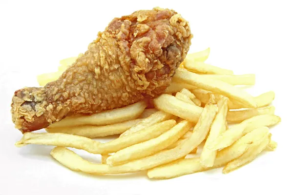 Cosce di pollo fritto croccante marrone dorato — Foto Stock