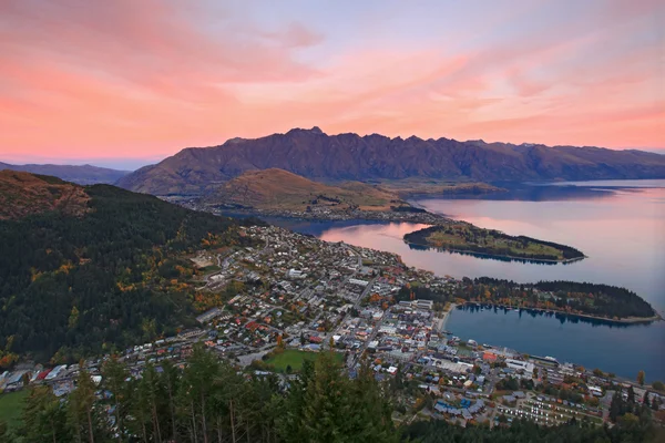Paysage de la région de Queenstown au crépuscule, Nouvelle-Zélande — Photo