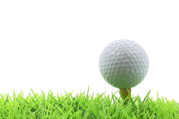 Golf ball on pin — Stock Photo, Image