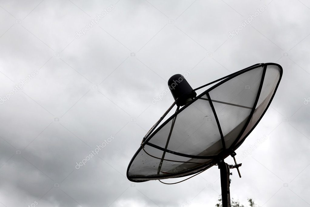 Satellite Dish with cloud