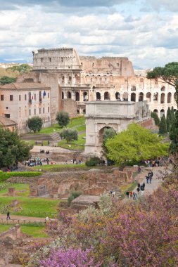 Colosseum from roman forum clipart