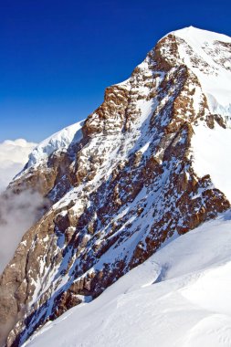 Part of The Swiss Alpine Alps at Jungfraujoch in Interlaken Switzerland, Vertical clipart