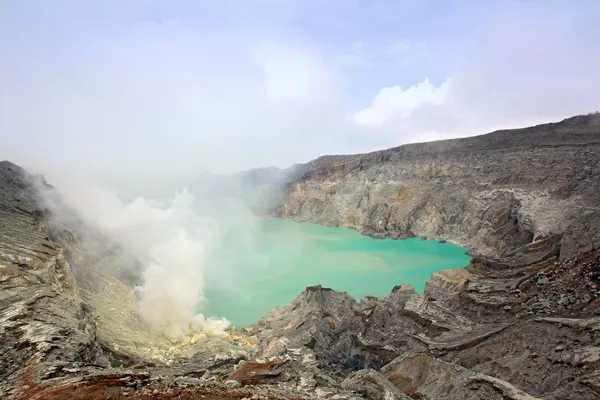 Vulcano Khava Ijen Miniera di zolfo — Foto Stock