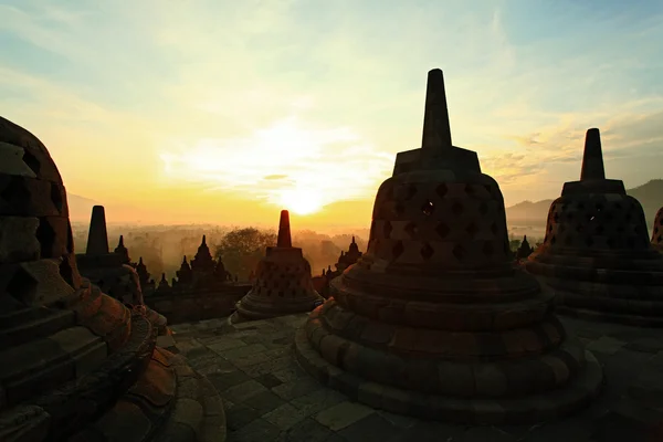 Borobudur-Sonnenaufgang — Stockfoto