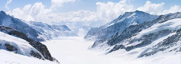 Wielki lodowiec aletsch jungfrau Alpy Szwajcaria — Zdjęcie stockowe