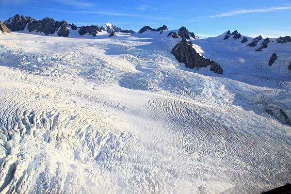 Franz josef gletsjer op bovenaanzicht — Stockfoto