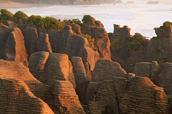 Cañón de roca de panqueque en Nueva Zelanda — Foto de Stock
